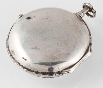 FICKUR, silver, no 497, Jacob Kock (verksam 1762-1803), Stockholm, 1779. Vikt 129 g.