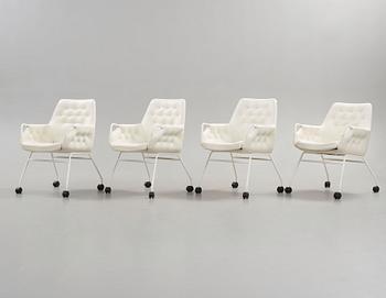 Bruno Mathsson, A set of four Bruno Mathsson 'Mirja MI 444' armchairs, DUX, Sweden.