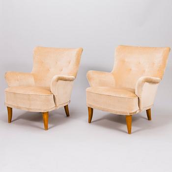 CARL-JOHAN BOMAN, a pair of 1940's armchairs for Ab Boman Oy.