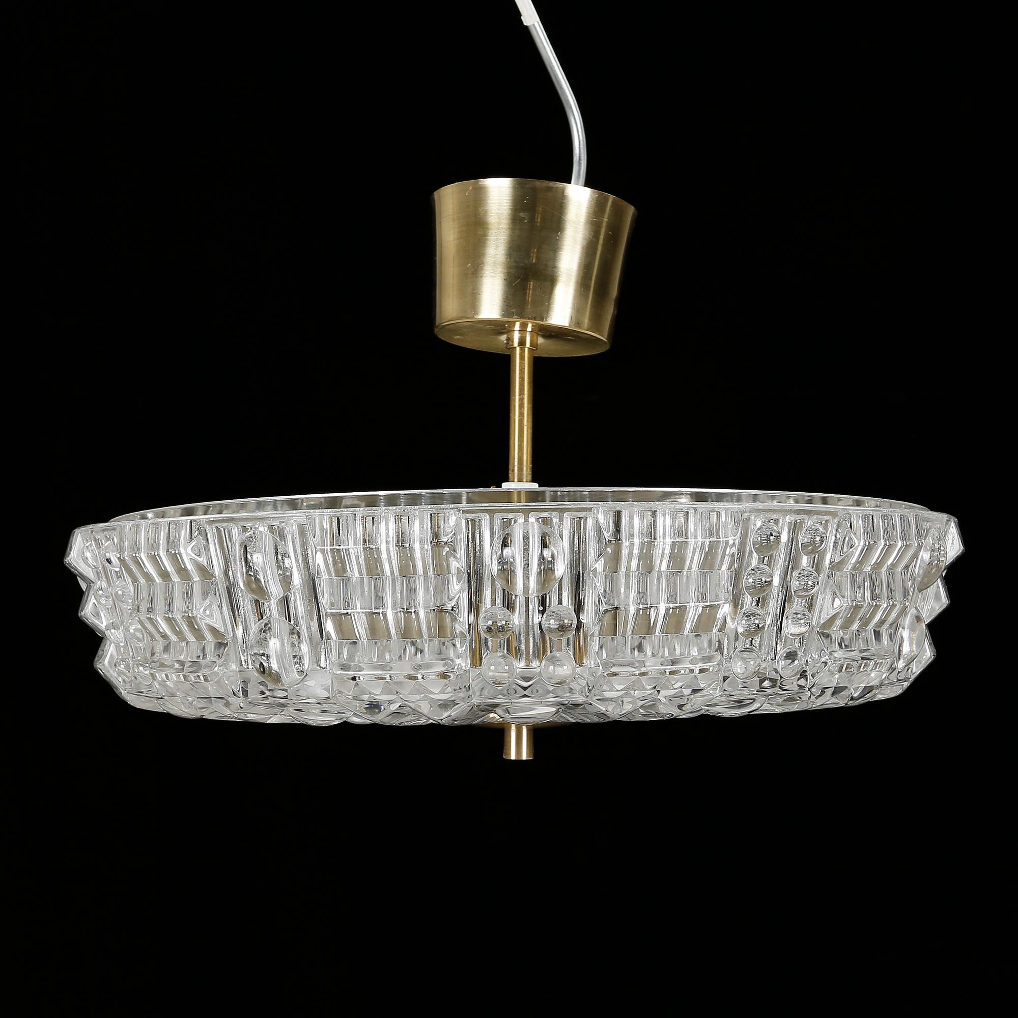 TAKLAMPA / TAKPLAFOND, Carl Fagerlund, Orrefors, omkr 1900-talets mitt.