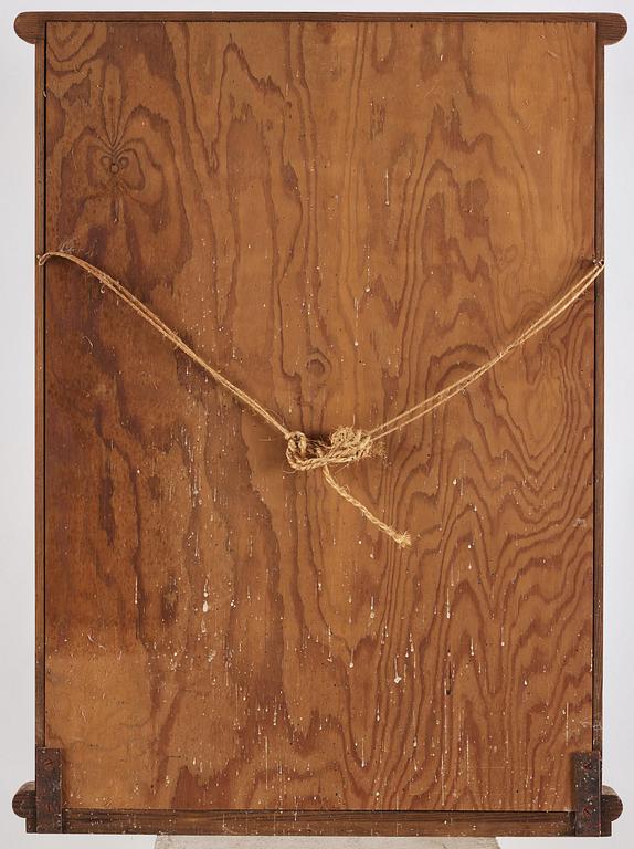 Axel Einar Hjorth, a stained pine "Sport" wall mirror with a shelf, Nordiska Kompaniet, Sweden, 1930s.