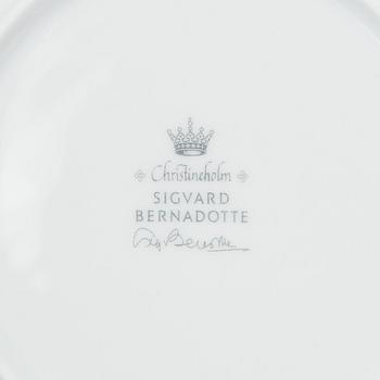 Sigvard Bernadotte, matservis, porslin, 63 delar, "Marianne", Christineholm, Fyrklövern.