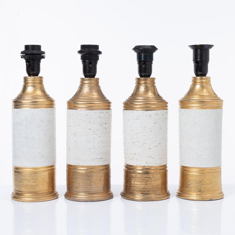 Bordslampor, 4 st, Bitossi för Bergboms, 1900-talets andra hälft.