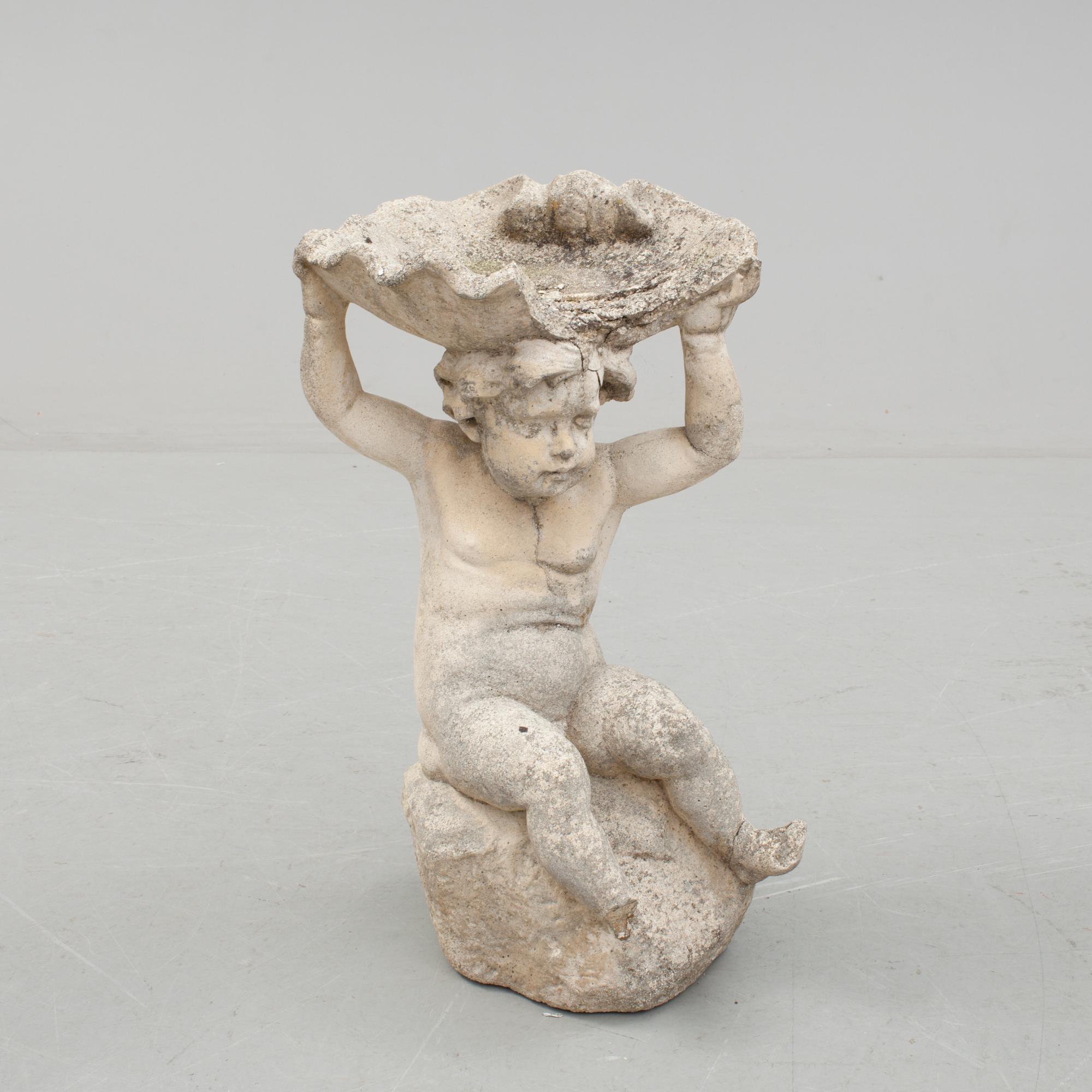 TRÄDGÅRDSSKULPTUR, gjuten betong, 1800-tals andra del.