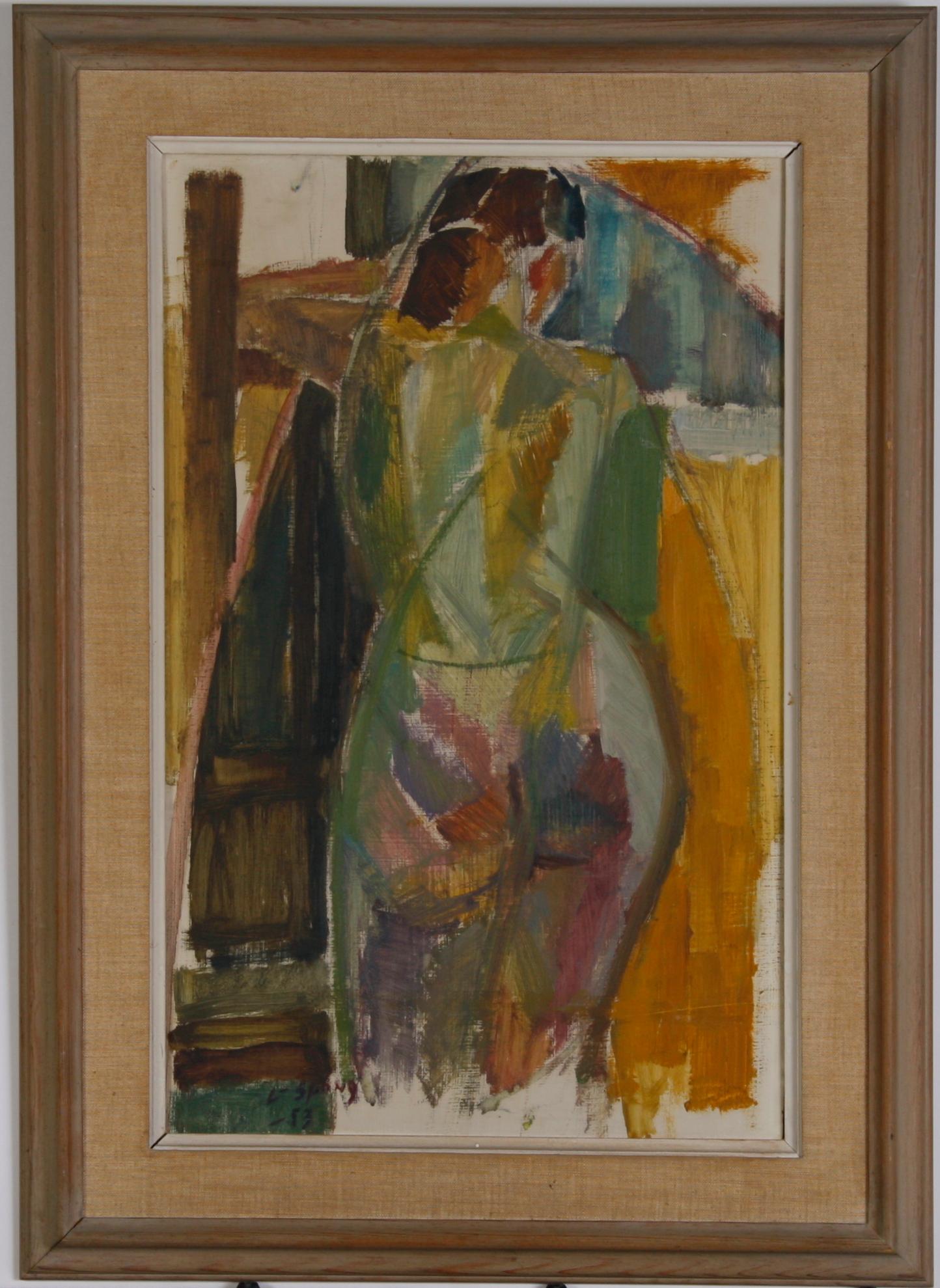 OKÄND KONSTNÄR, olja på pannå. Otydl. sign, dat. -53.