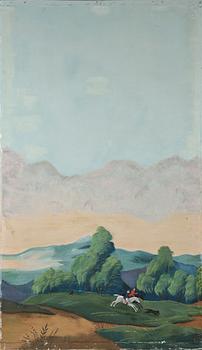 MÅLAD TAPET, 16 delar, 1800-tal.