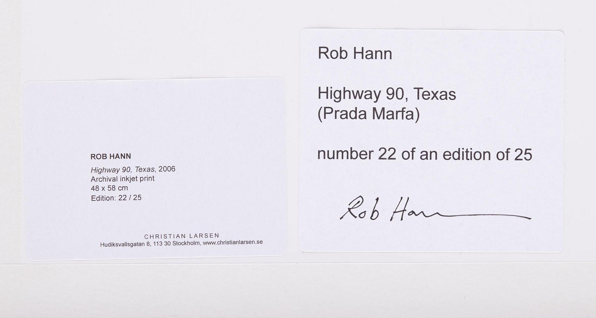 Rob Hann, "Highway 90, Texas (Prada Marfa)", 2013.