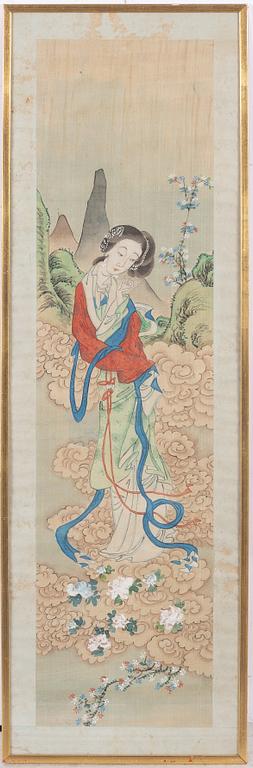 Two Chinese paintings by anonymous artist, late Qing dynasty.