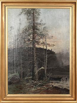 OKÄND KONSTNÄR, olja på duk, otydligt sign, 1900-tal.