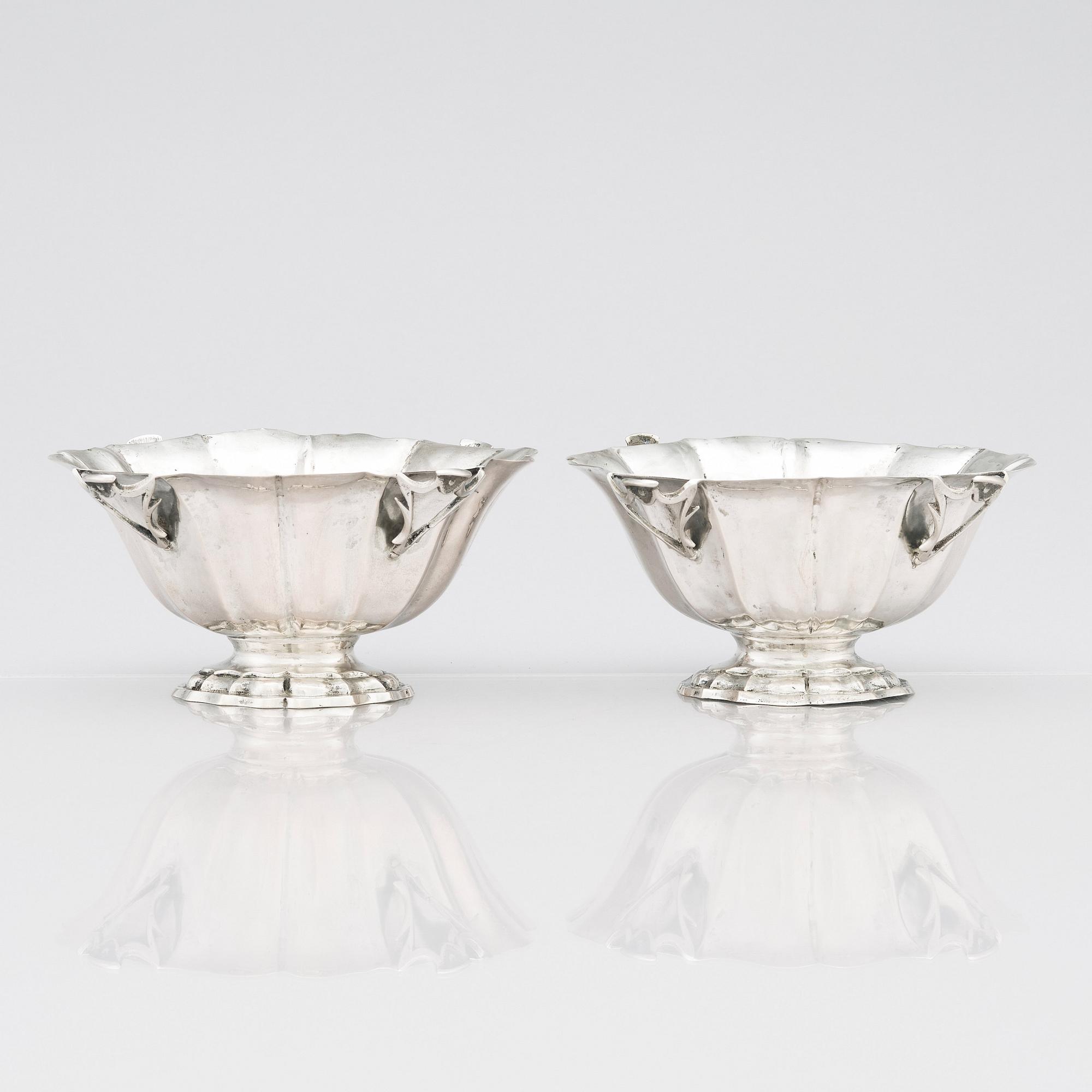 A pair of Italian Silver Sugar Bowls, Venice, mid 18th century.
