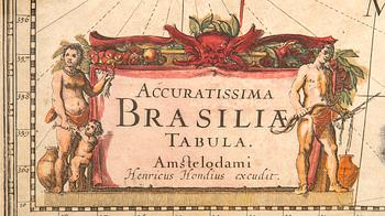 Henricus Hondius II, map of Brazil, ca 1635.