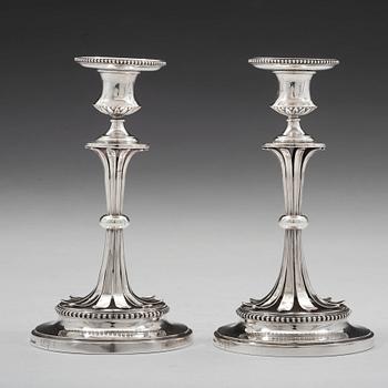 Arvid Floberg, ljusstakar, ett par, silver, Stockholm 1788, gustavianska.