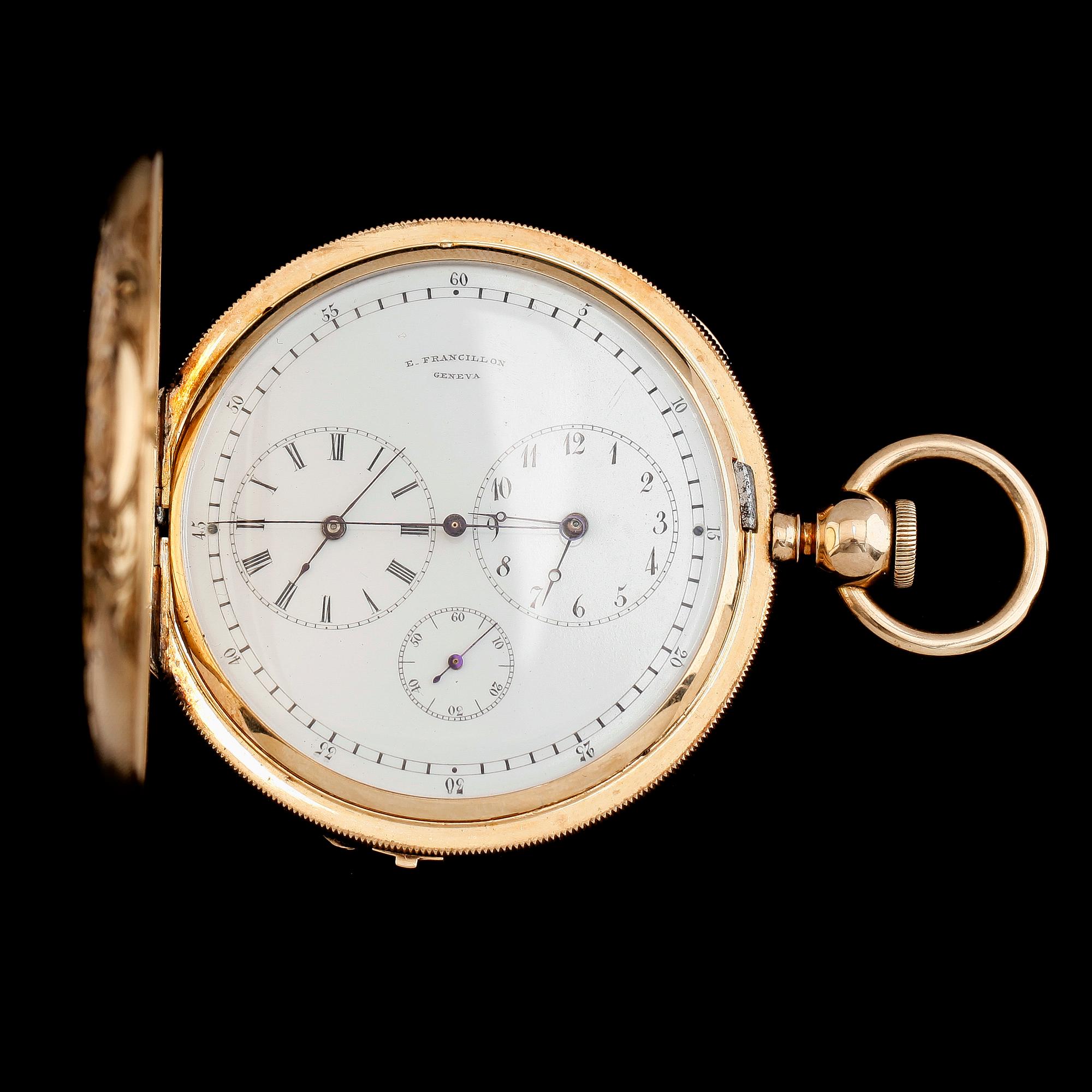 FICKUR, E Francillon, Geneva, 14K guld, savonett, sannolikt 1800-talets andra kvartal.