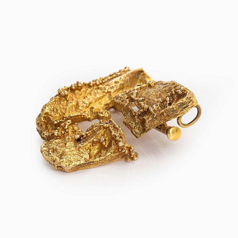 Björn Weckström, brooch, “Dinosaur”, 14K gold, Lapponia 1974.