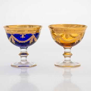 Six footed dessert bowls, Griffe Montenapoleone, Italy, last quarter of the 20th century.