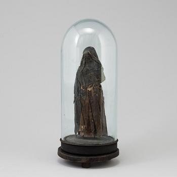 SKULPTUR, vax, 1700-tal, GLASKUPA.