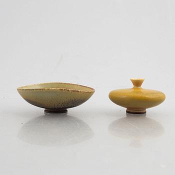 Berndt Friberg, a set of three stoneware bowls and one vase, Gustavsberg Studio 1950-60s.