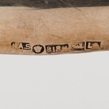 SKÅL OCH BRICKA, silver, finska stämplar, 1940 resp 1933.