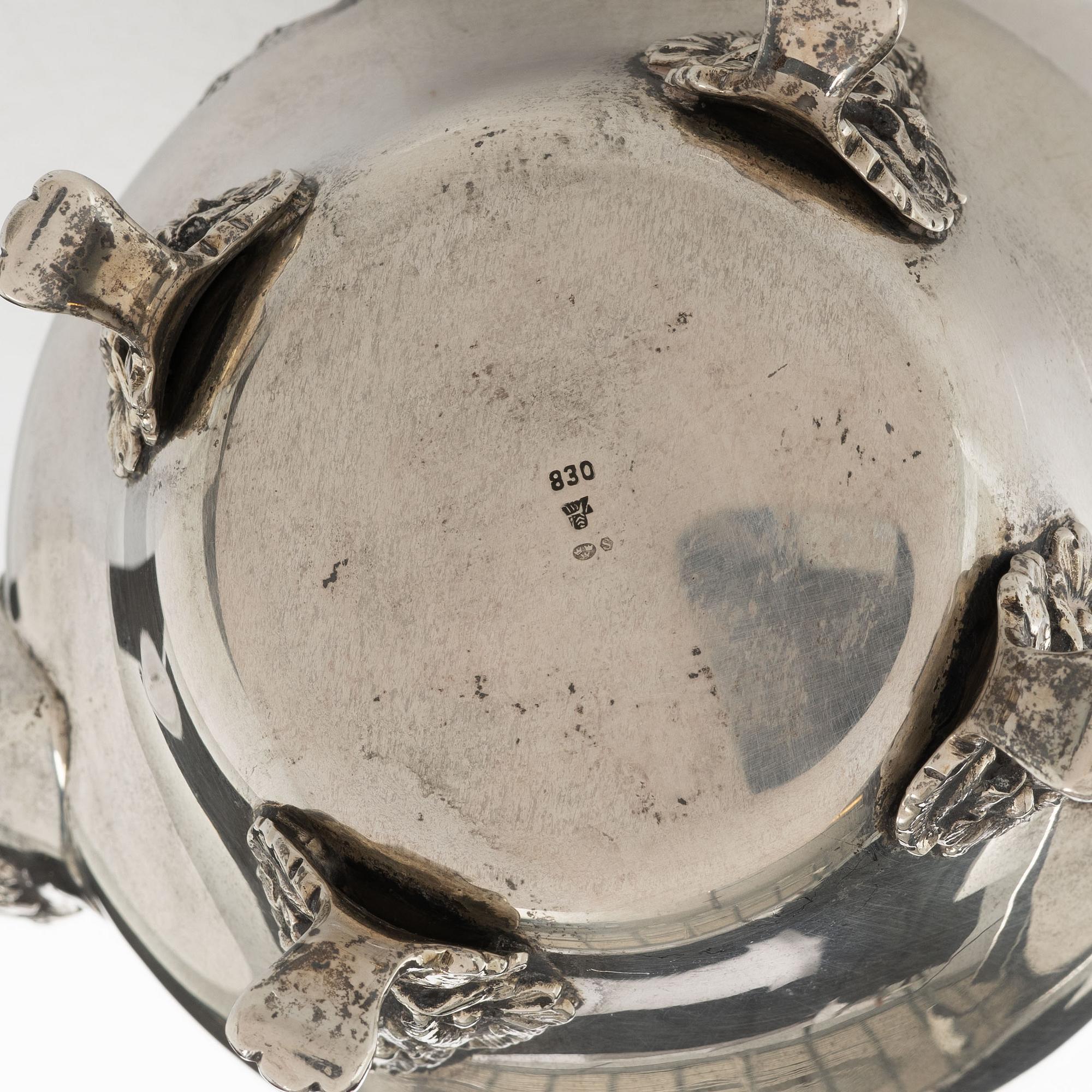 Kaffekanna, silver, svensk importstämpel, 1900-tal.