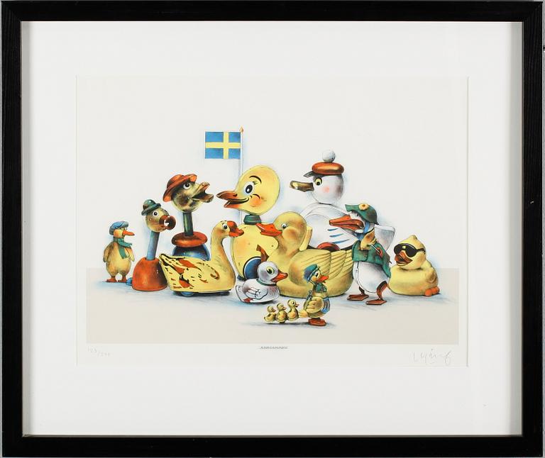 LASSE ÅBERG, färglitografi, signerad och numrerad 123/290.