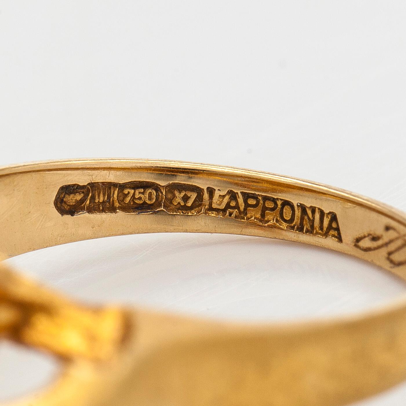 Björn Weckström, an 18K gold 'Sirikit' ring, with octagon-cut diamonds. Lapponia 1975.