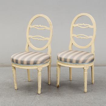 Five late 18th century Gustavian chairs.