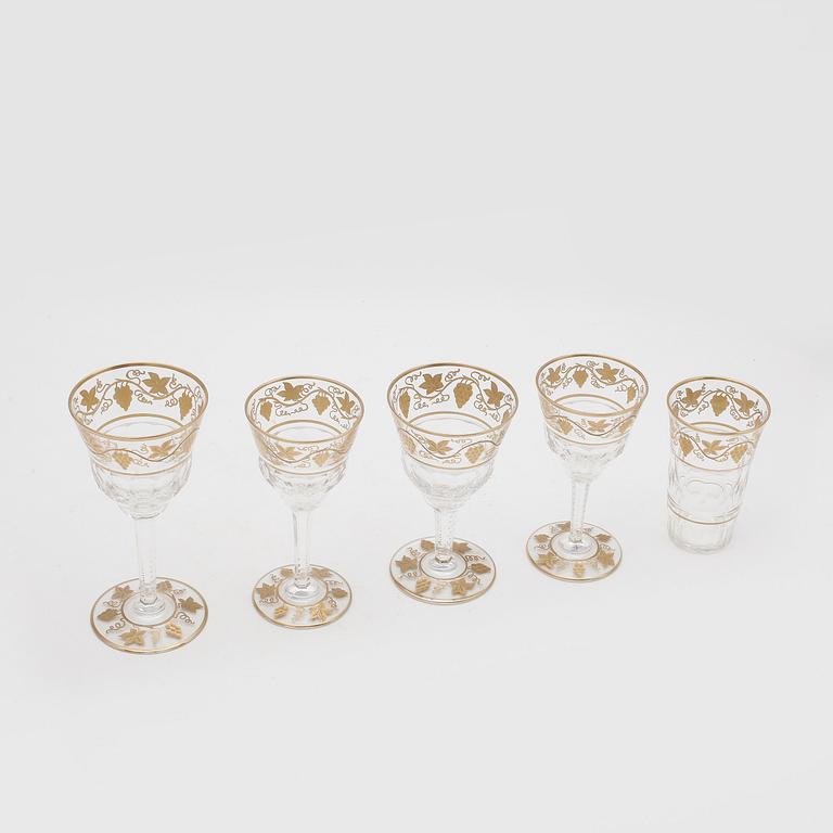 SERVISDELAR, 42st, kristall, "Pampre D'Or", Val St. Lambert, Belgien, 1930-tal.