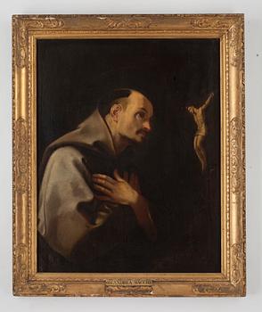 Andrea Sacchi Circle of, Praying benedictine monk.