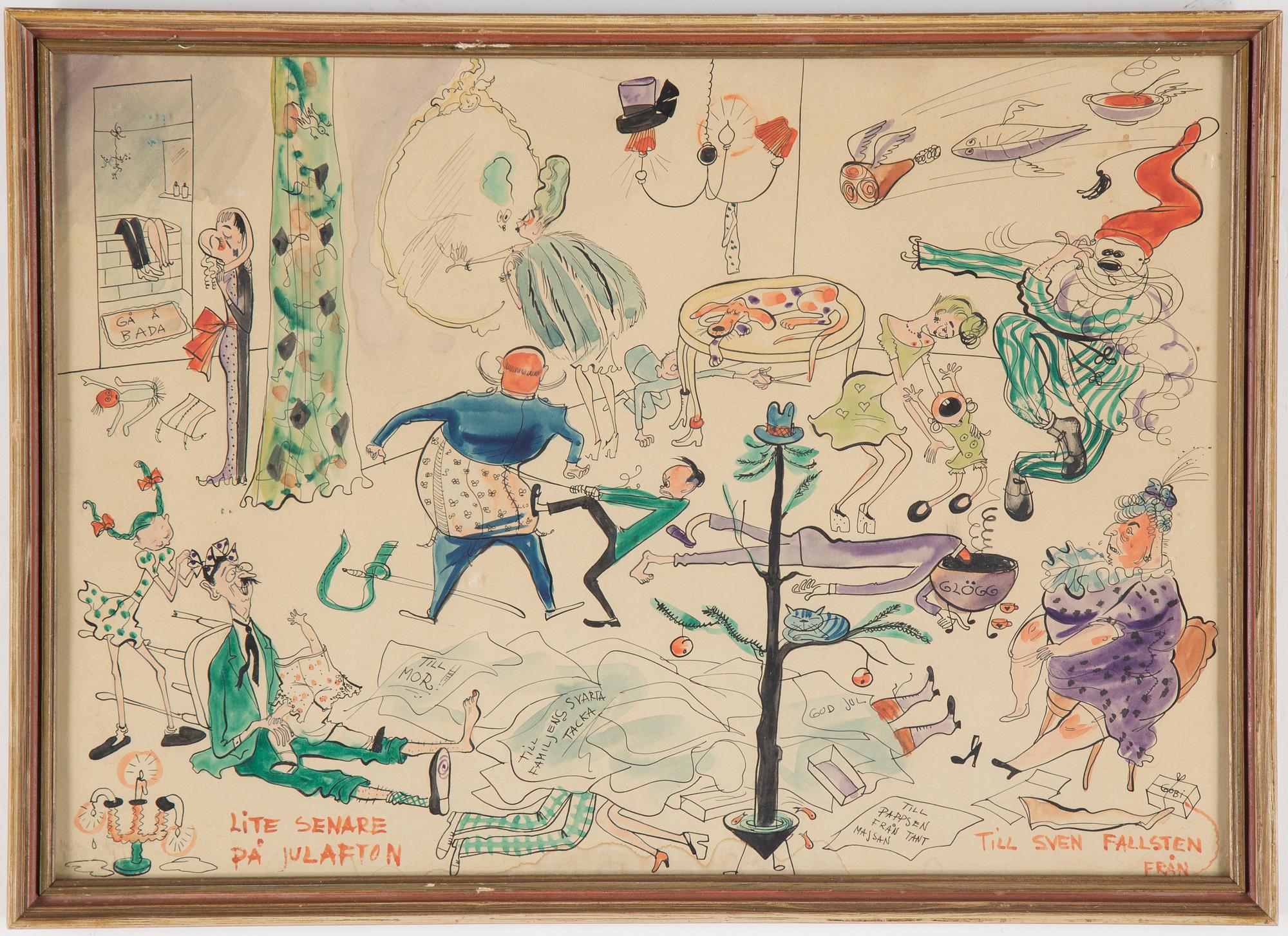 MARGIT UPPENBERG, "Gobi". Tusch/akvarell, signerad.