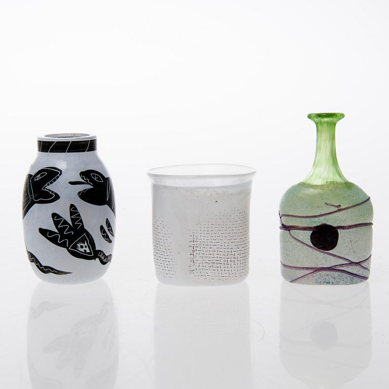 KOSTA BODA, PARTI DIVERSE GLAS, 5 delar, glas, Kosta Boda Sverige, 1900-talets slut.
