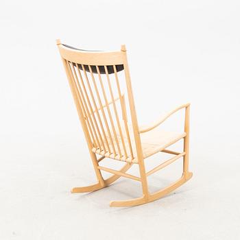 A Hans J Wegner oak rocking chair "J16", Denmark.