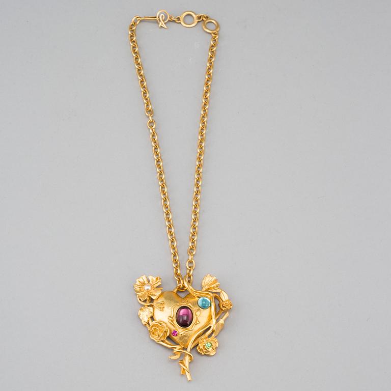 A 21st century Christian Lacroix costume jewlery pendant with chain.