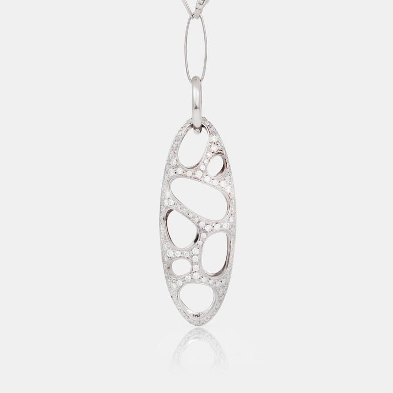 A brilliant-cut diamond necklace, circa 1.50 cts in total.