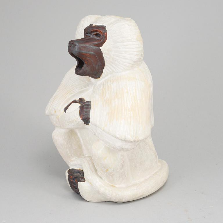 GUNNAR NYLUND, a stoneware sculpture of a monkey, Rörstrand mid 20th century.