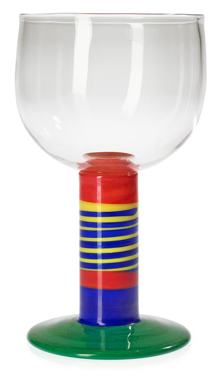 A Gunnar Cyrén glass goblet, Orrefors 1967.