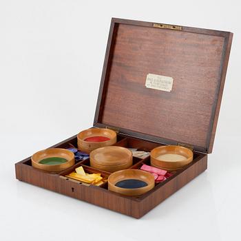 Box for playing cards and chips, etc., provenance Paul U. Bergström, founder of PUB, Sweden circa 1930.