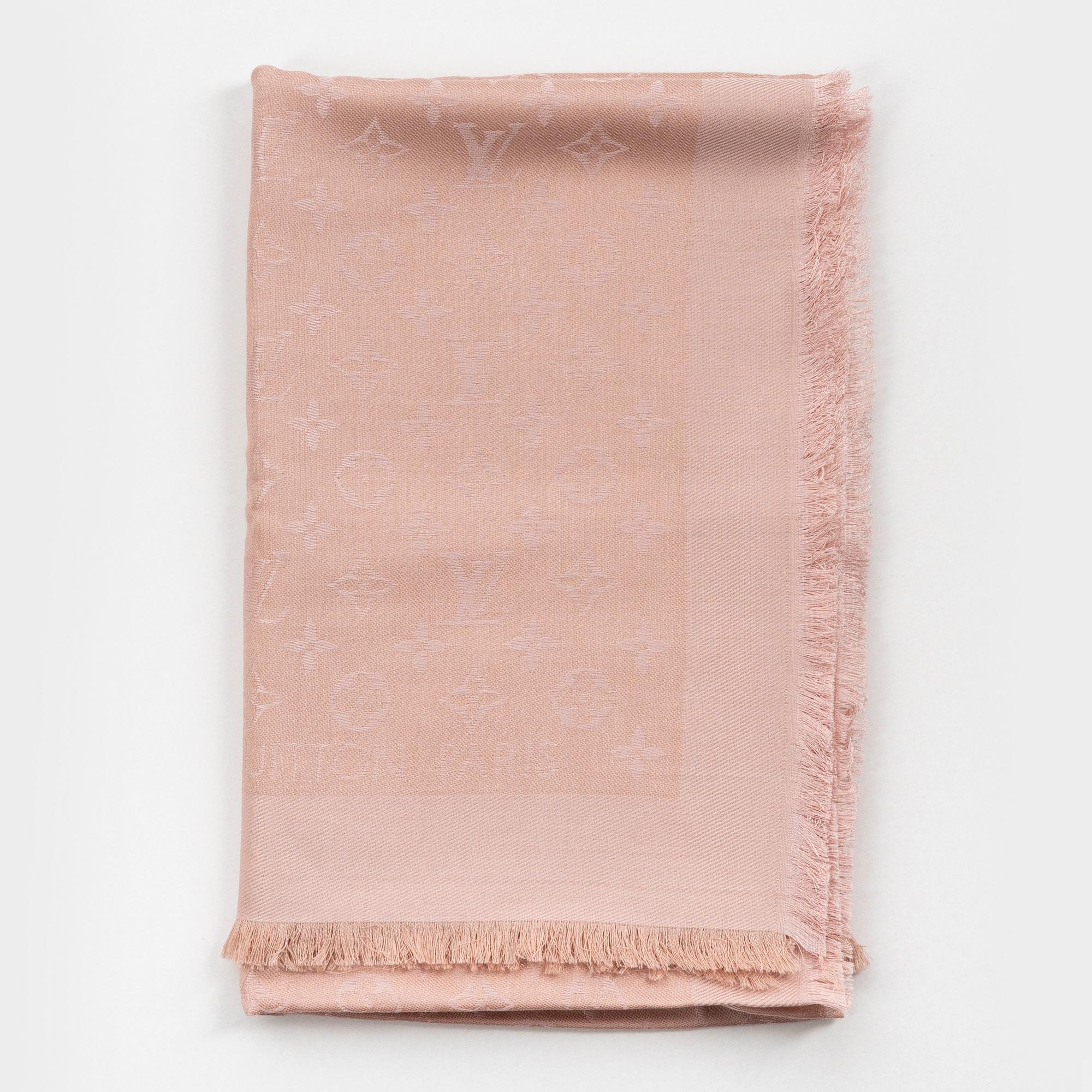 Louis Vuitton, a monogram silk and wool mix shawl.