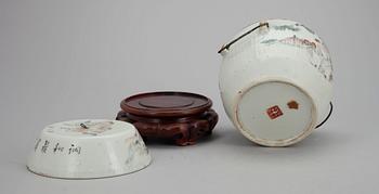 KÄRL med LOCK, porslin, Kina ca 1900.