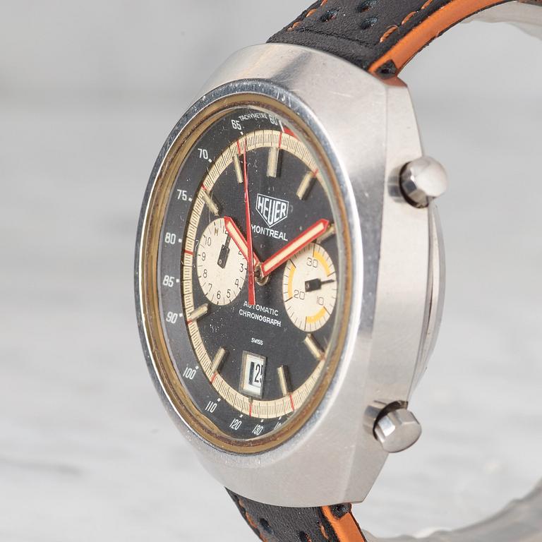 HEUER, Montreal, "Tachymetre, Pulsations", chronograph, wristwatch, 42 x 48 mm,