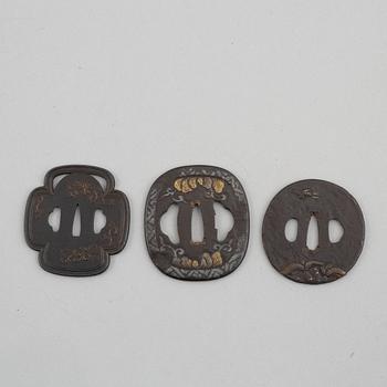 Three iron tsubas, Japan, Edo.