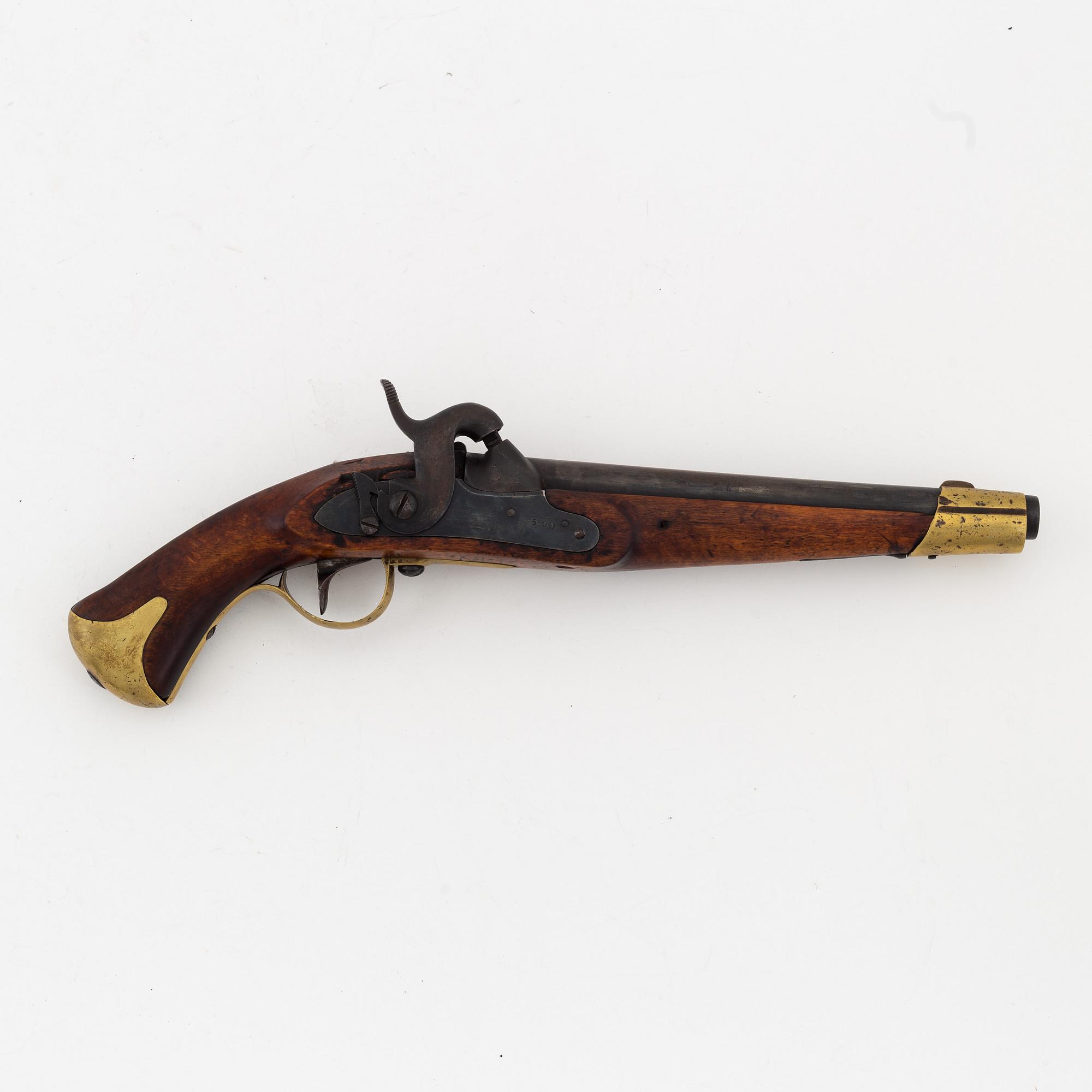 A Swedish rifled percussion pistol 1820-57(59) pattern.