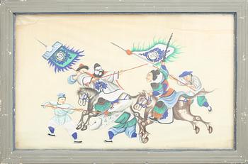 OKÄND KONSTNÄR, 4 st, gouacher på märgpapper, Kina, Qing dynastin, 1800-tal.