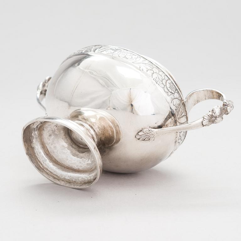 A 19th-century silver sugar bowl, maker's marks of Vincenzo Cachia di Michele, Malta 1842.