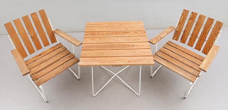 TRÄDGÅRDSSTOLAR 2 st OCH BORD, Grythyttan, 1900-talets andra hälft.