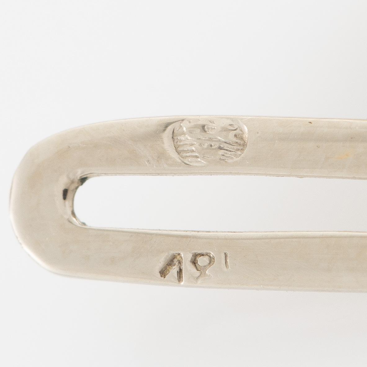 Skjortknappar, ett par, 18K vitguld och briljantslipade diamanter.