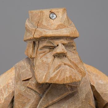 TWO WOOD SCULPTURES, one signed Axel Ericsson.