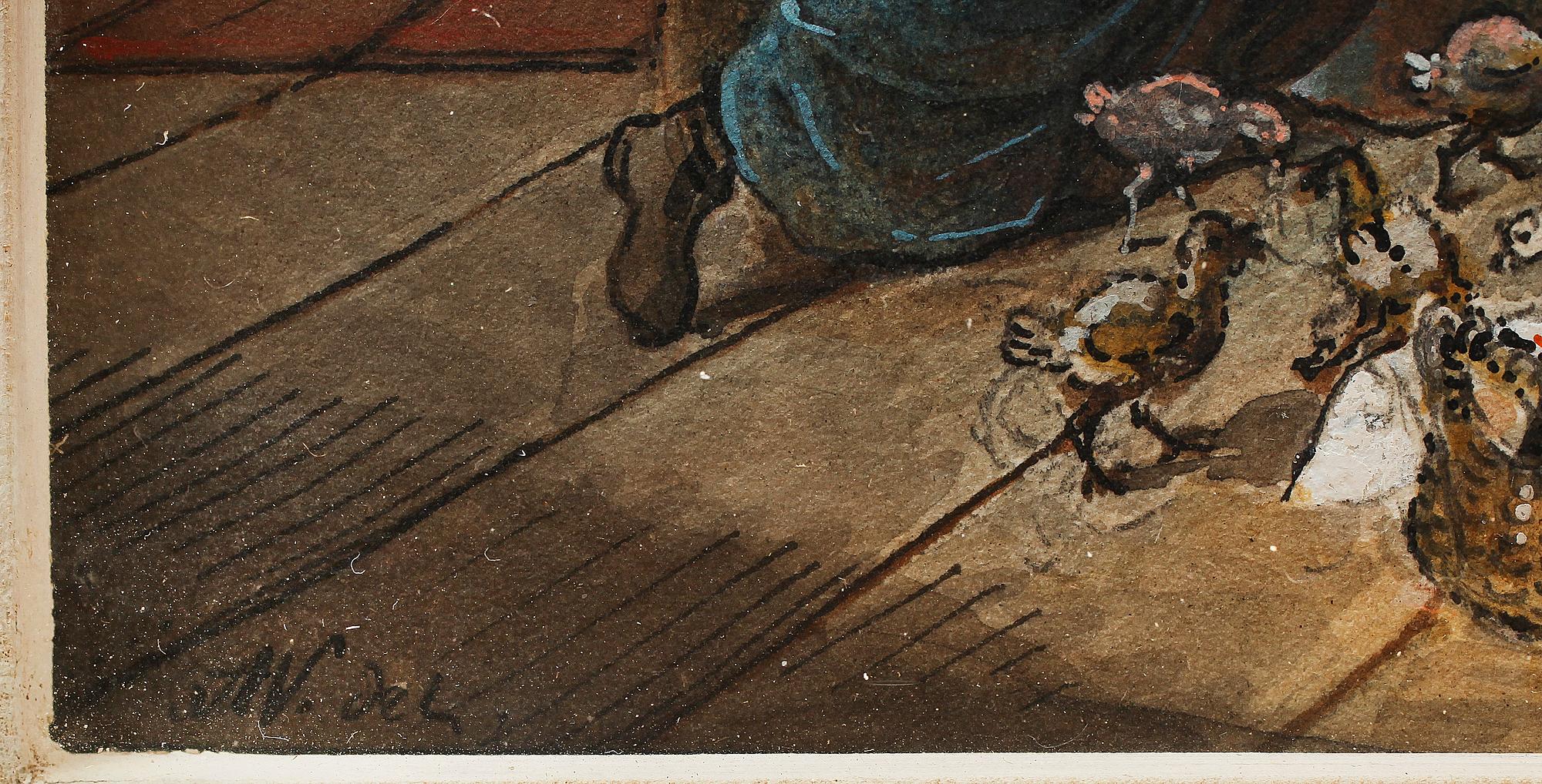 OKÄND KONSTNÄR, blandteknik, otydl sign. 1900-tal.