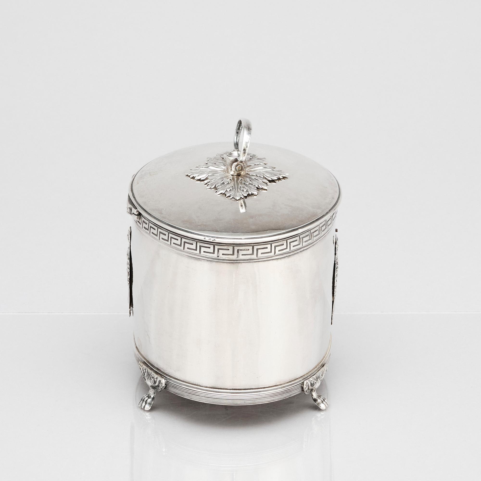 A Swedish Empire silver sugar-casket, mark of Pehr or Adolf Zethelius, Stockholm 1810.