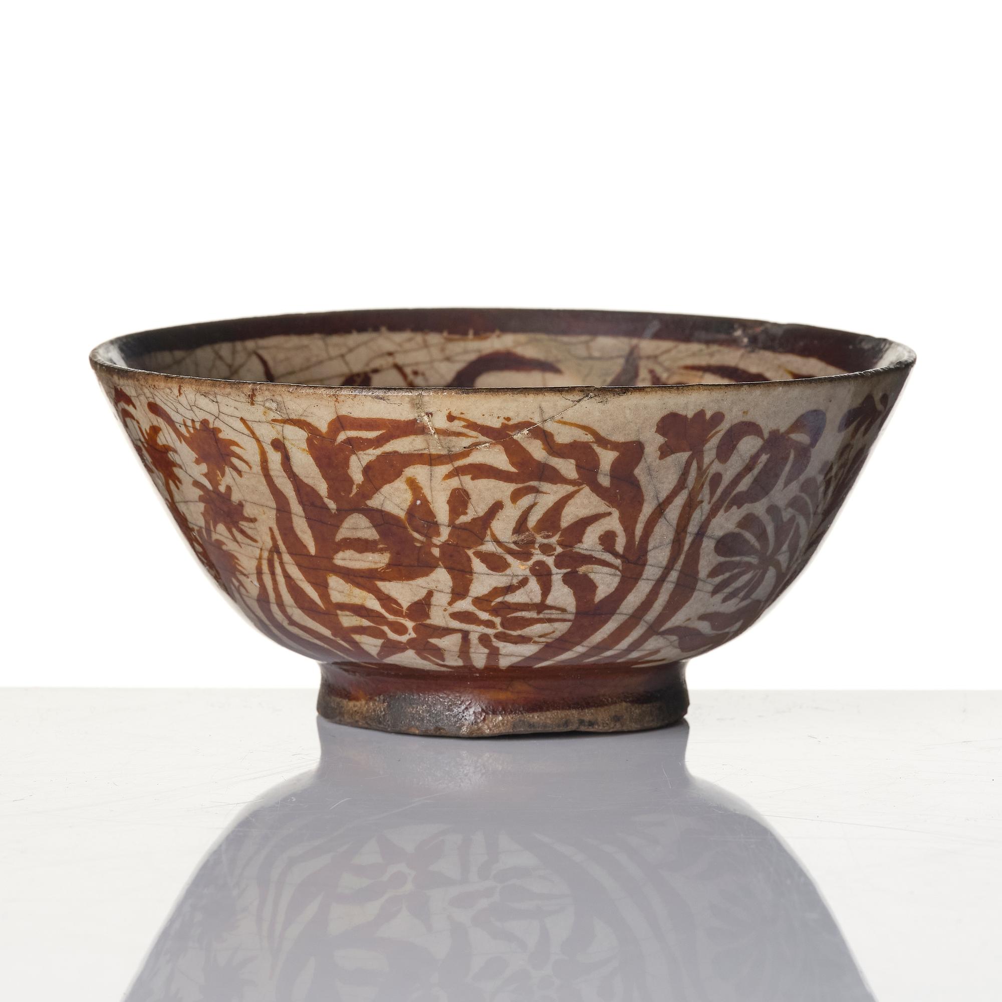 Skål, glaserat lergods, Safavid stil.