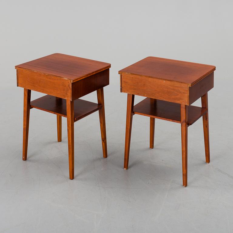 A pair of bedside tables, probably 1950s.